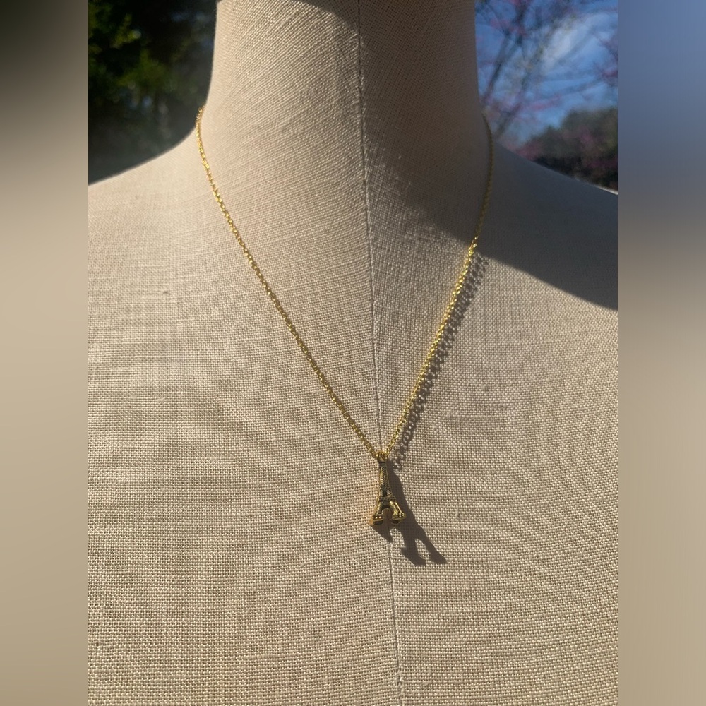 NWT Sterling Silver Plated Chain with Eiffel Tower Charm Necklace - Picture 6 of 10